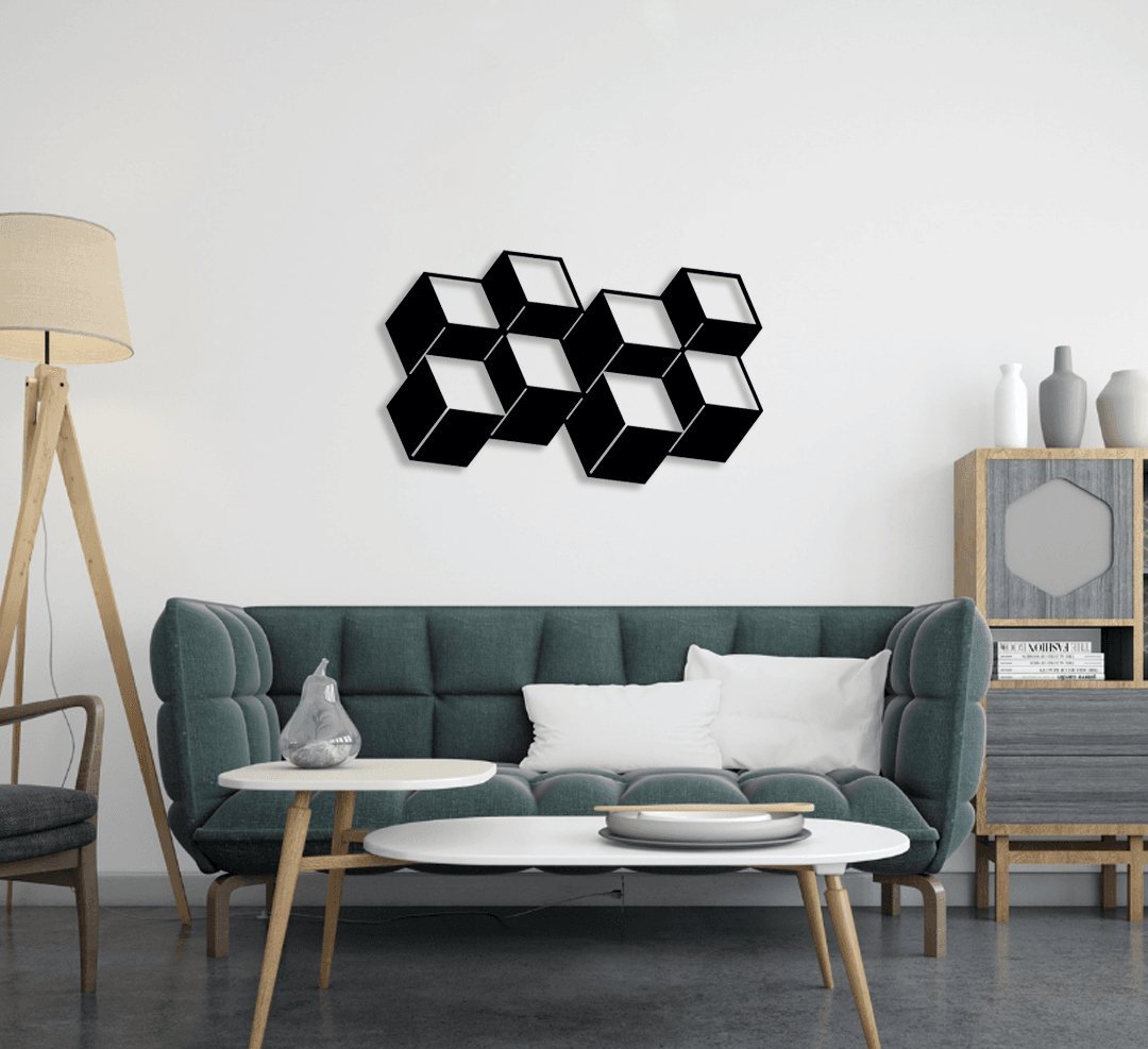 NR Dizayn | Cube Decorative Metal Wall Art - TryAladdin