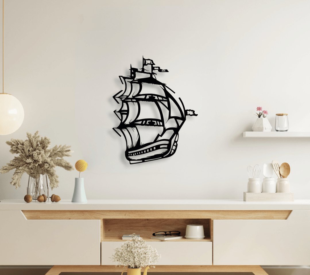 NR Dizayn | Sailboat Ship Decorative Metal Wall Art - TryAladdin