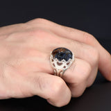 Tesbihevim | Men's Silver Ring with Pietersite Stone - TryAladdin