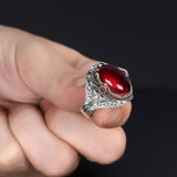 Tesbihevim | King Chain Model Zircon Stone Silver Ring for Men - TryAladdin