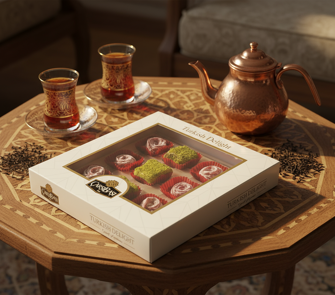 كارسيباسي راقية مختلطة حلوى تركية (فستق وورد) - علبة هدايا 180 جرام