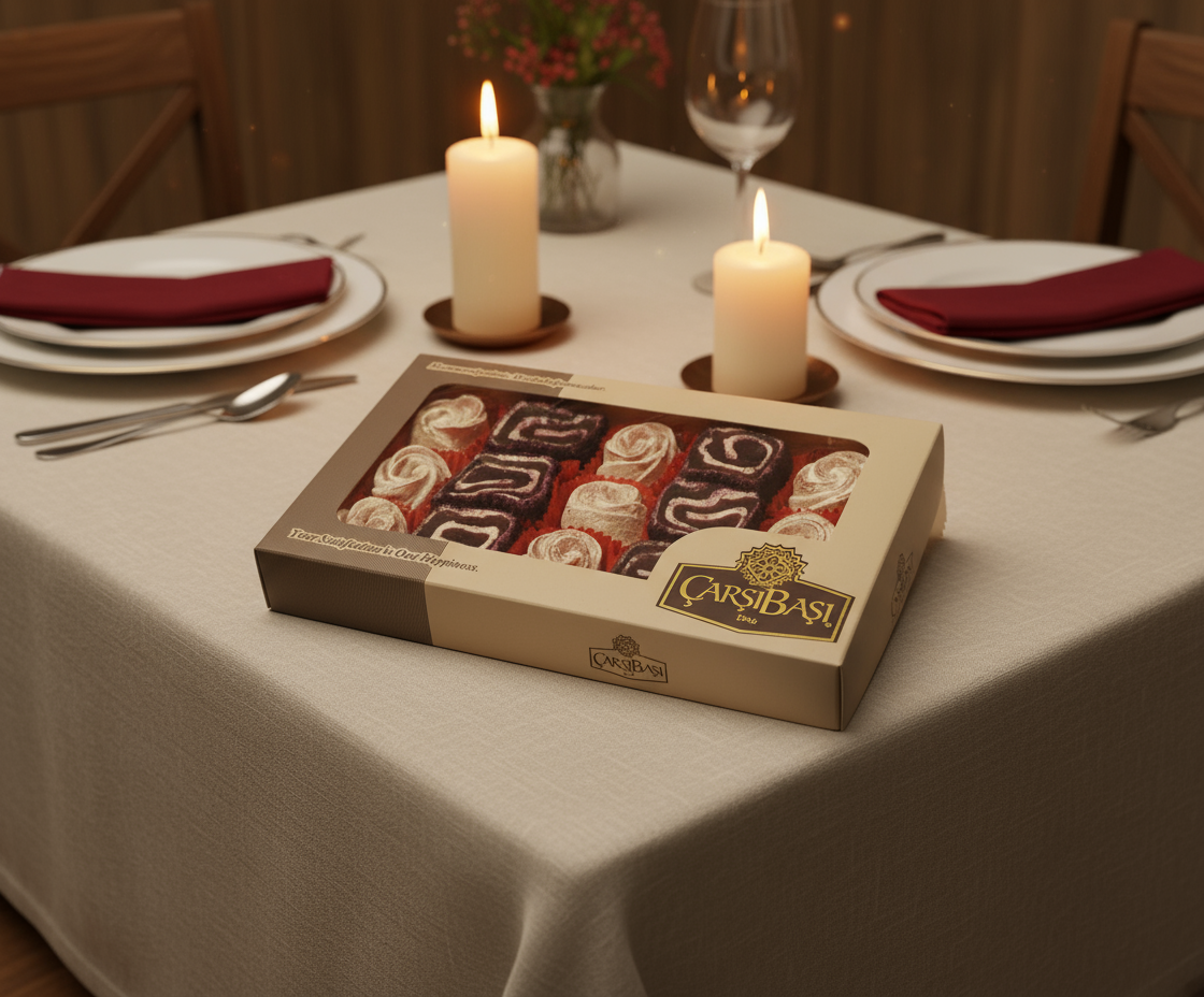 كارسيباسي بريميوم راحة تركية مشكلة (وردة ولفت المخمل) - علبة هدايا 350 جرام
