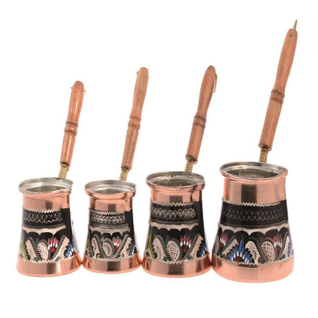 Acar | Turkish Coffee Pot Set of Four - Erzincan Copper - TryAladdin