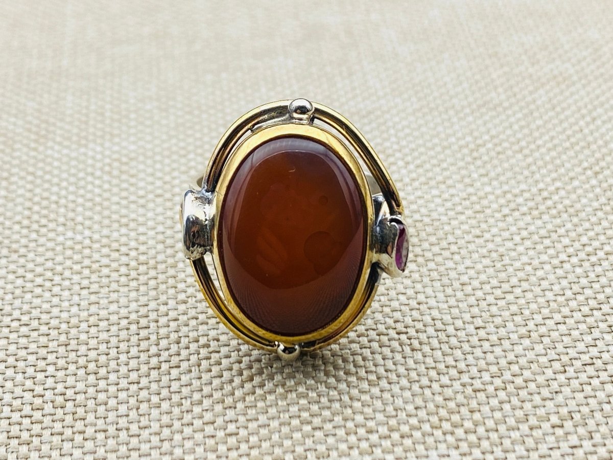 Agate Stone Ladies Silver Ring - TryAladdin