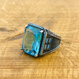 Aquamarine Baguette Ring - TryAladdin