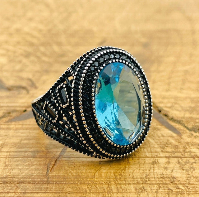 Aquamarine Silver Ring - TryAladdin