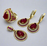 Istanbul Jewelry | Ruby Ottoman Style Handmade Silver Jewelry Set - TryAladdin