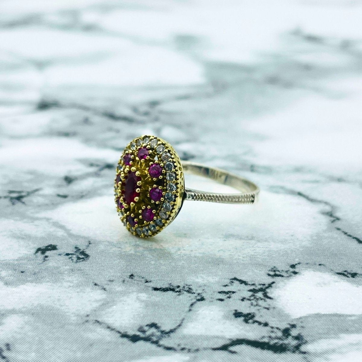 Istanbul Jewelry | Ruby Ottoman Style Handmade Silver Ring - TryAladdin