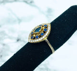 Istanbul Jewelry | Sapphire Marquise Ottoman Style Handmade Silver Ring - TryAladdin