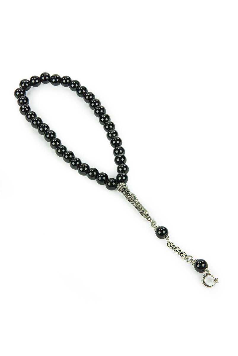 Black 33 Glass Beads Tasbih - TryAladdin