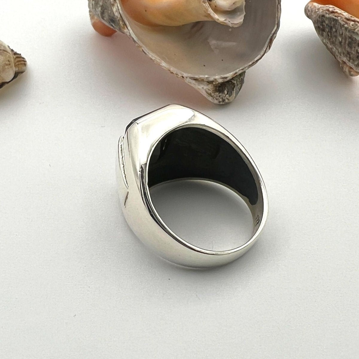 Black Onyx Men's Silver Ring - TryAladdin