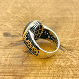 Black Onyx Signet Silver Ring - TryAladdin