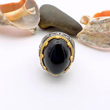 Black Topaz Onyx Stone Men's Ring - TryAladdin