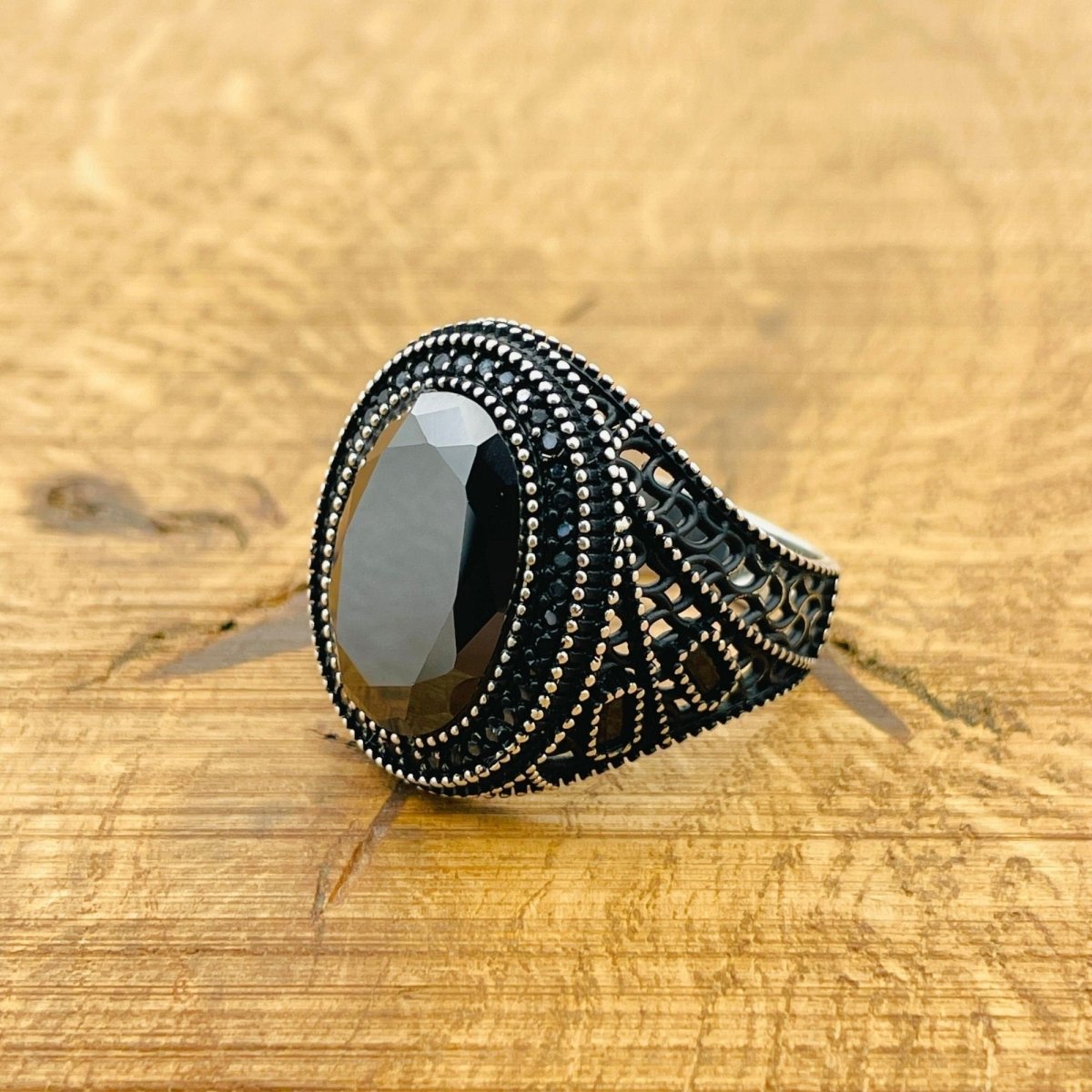 Black Zircon Stone Ring - TryAladdin