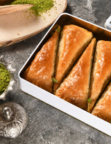 Asi | Carrot Slice Baklava with Pistachio in Gift Metal Box - TryAladdin