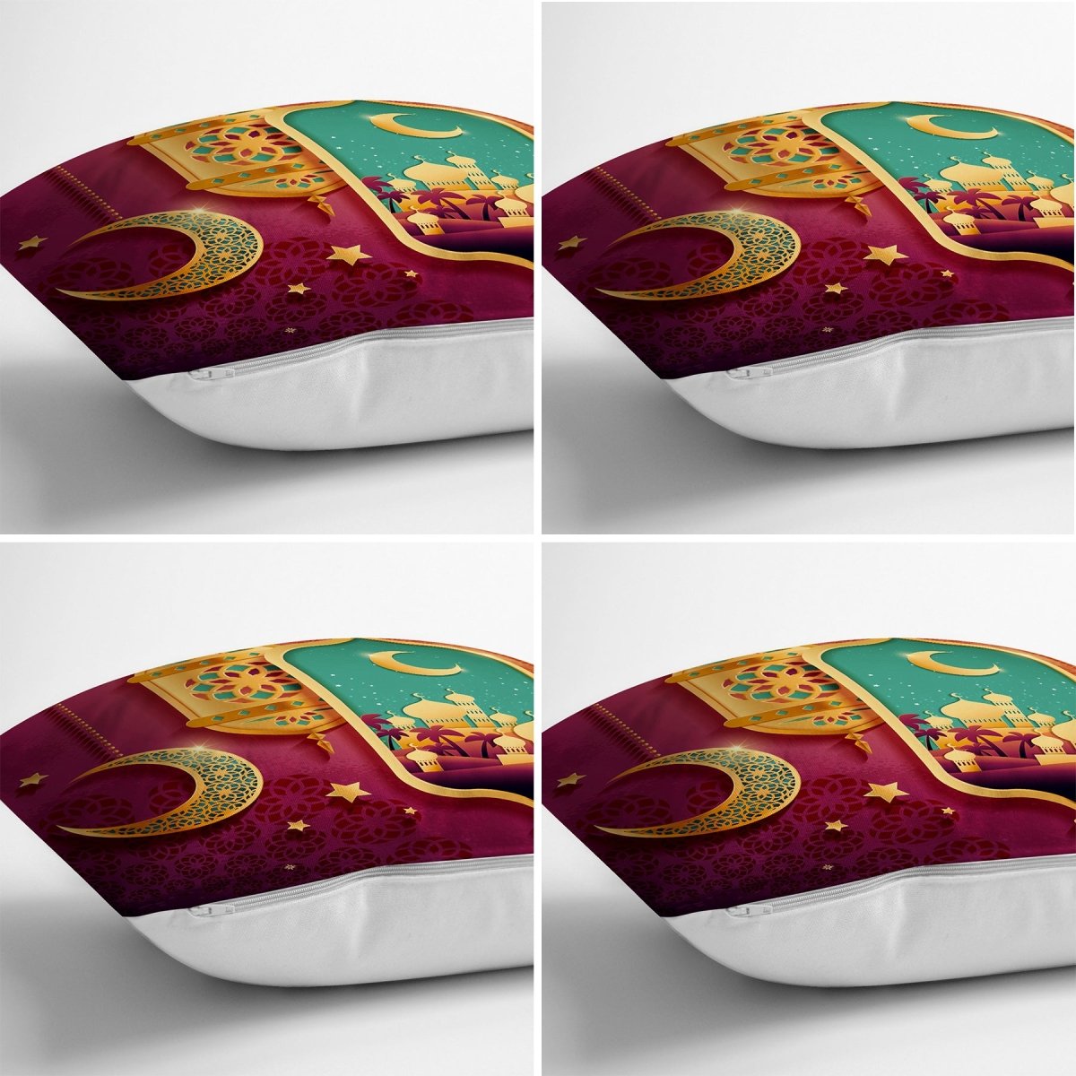 Crescent and Ramadan Lantern Specially Designed Digital Printed Runner and Cushion Pillow Cover Set - TryAladdin