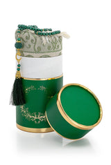 Cylender Boxed Prayer Rug Set, Green - TryAladdin