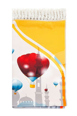 Digital Printed Children's Prayer Rug - with Baloon, Tractor and Mosque - TryAladdin