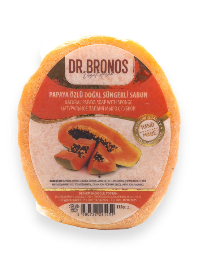 Dr. Bronos | Natural Papaya Soap with Sponge - TryAladdin