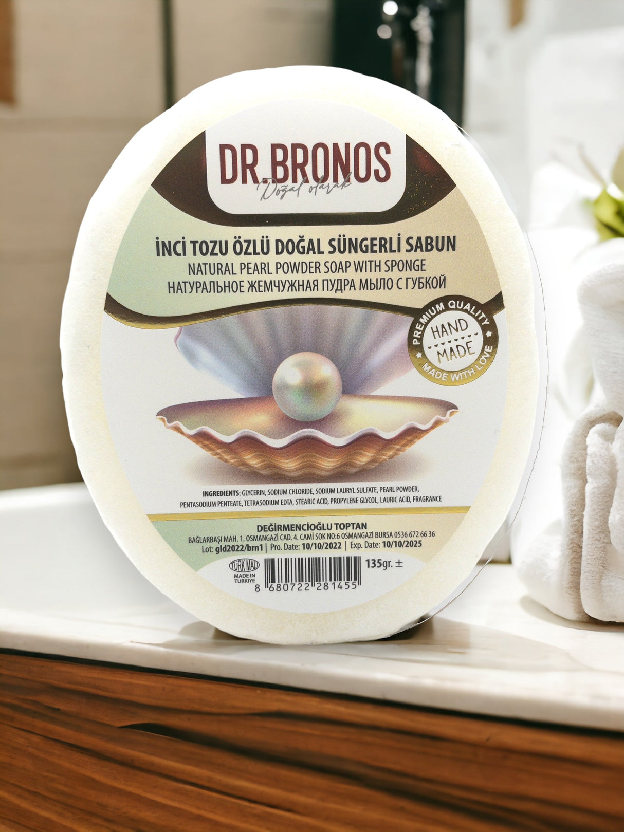 Dr. Bronos | Natural Pearl Powder Soap with Sponge - TryAladdin