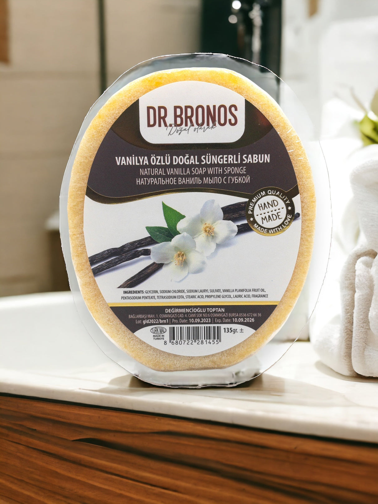 Dr. Bronos | Natural Vanilla Soap with Sponge - TryAladdin