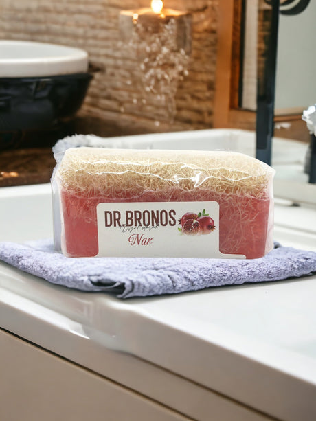 Dr. Bronos | Pomegranate Soap with Natural Pumpkin Loofah - TryAladdin