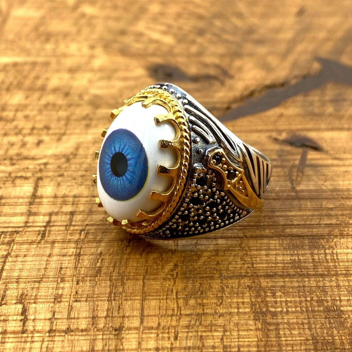 Evil Eye Silver Men’s Ring - TryAladdin