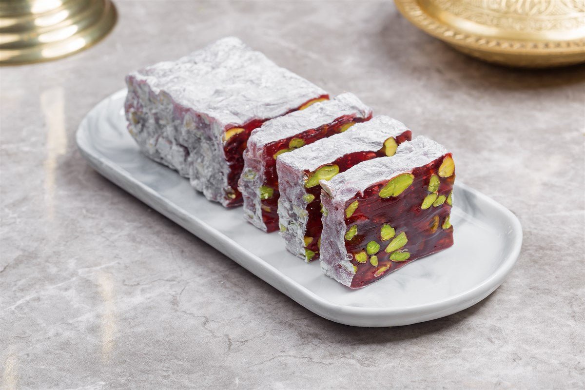 Hafiz Mustafa 1864 | Turkish Delight with Pomegranate Pistachio Croquant (1 kg) - TryAladdin