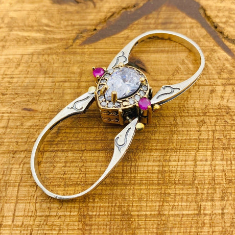 Handcrafted Multi Stone Reversible Ring - TryAladdin