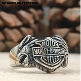 Harley Davidson 925K Sterling Silver Ring - TryAladdin