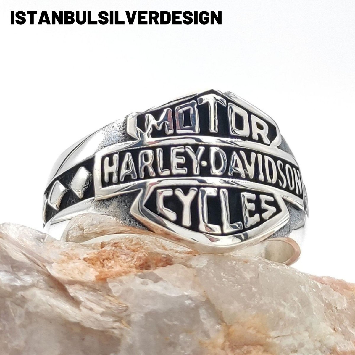 Harley Davidson 925K Sterling Silver Ring - TryAladdin