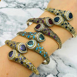 Istanbul Jewelry | Handmade Amethyst Drop Ottoman Silver Bracelet - TryAladdin