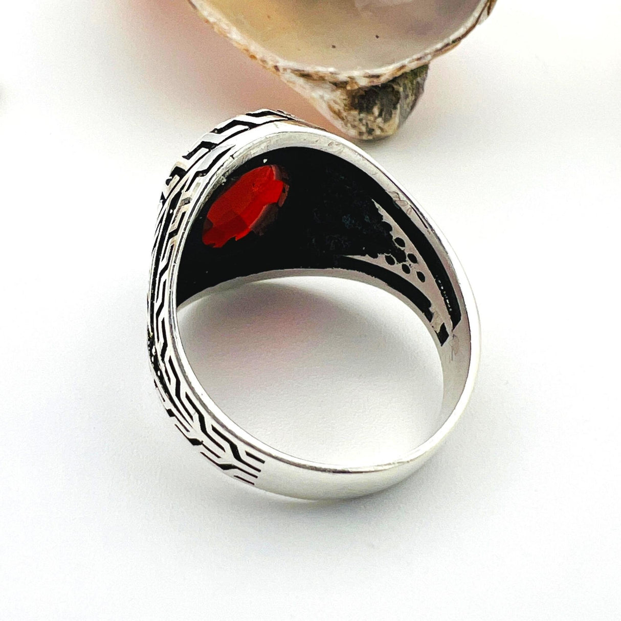 Men's Red Ruby Stone Ring - TryAladdin