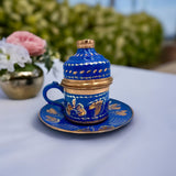 Lavina | Copper Turkish Coffee Cup with Lid Erzincan Design - TryAladdin