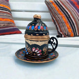 Lavina | Copper Turkish Coffee Cup with Lid Erzincan Design - TryAladdin