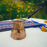 Lavina | Copper Turkish Coffee Pot with Black Wooden Handle (9.5 cm) - TryAladdin