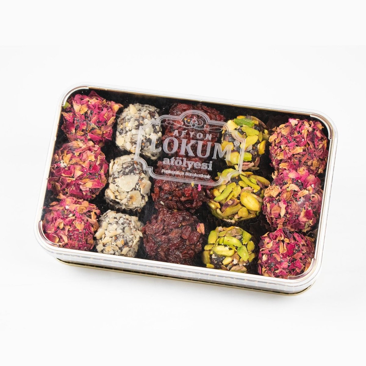 Lokum Atolyesi | Fig Balls Covered with Nuts (Fig Atom) in Metal Box - TryAladdin