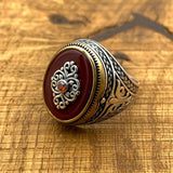 Men's Agate Stone Silver Ring - TryAladdin