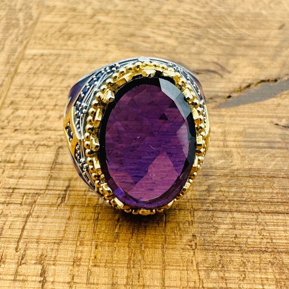 Men’s Amethyst Oval Ring - TryAladdin