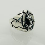 Men's Anchor Design Silver Ring - TryAladdin