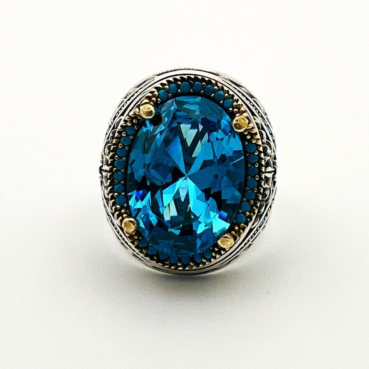 Men's Aquamarine Stone Ring - TryAladdin