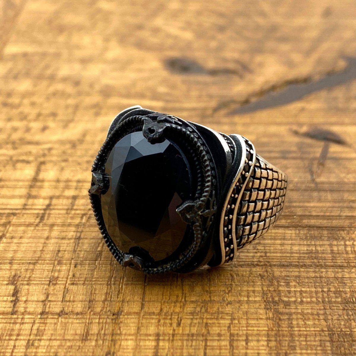 Men's Black Onyx Gemstone Ring - TryAladdin