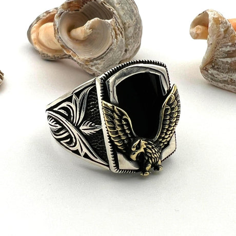 Men's Black Onyx Silver Ring - TryAladdin