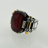 Men's Black Onyx Square Sterling Silver Gemstone Ring - TryAladdin