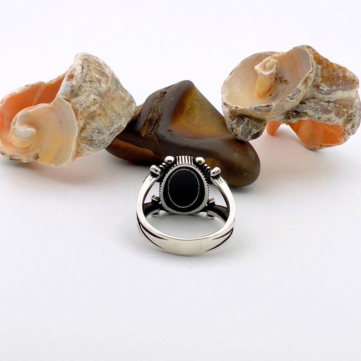 Men's Black Onyx Sterling Silver Ring - TryAladdin