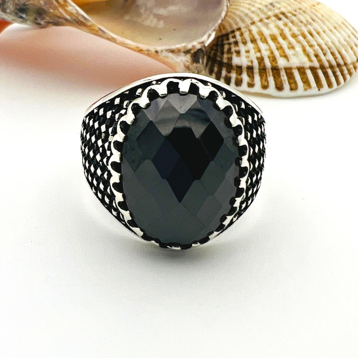 Men's Black Onyx Stone Ring - TryAladdin