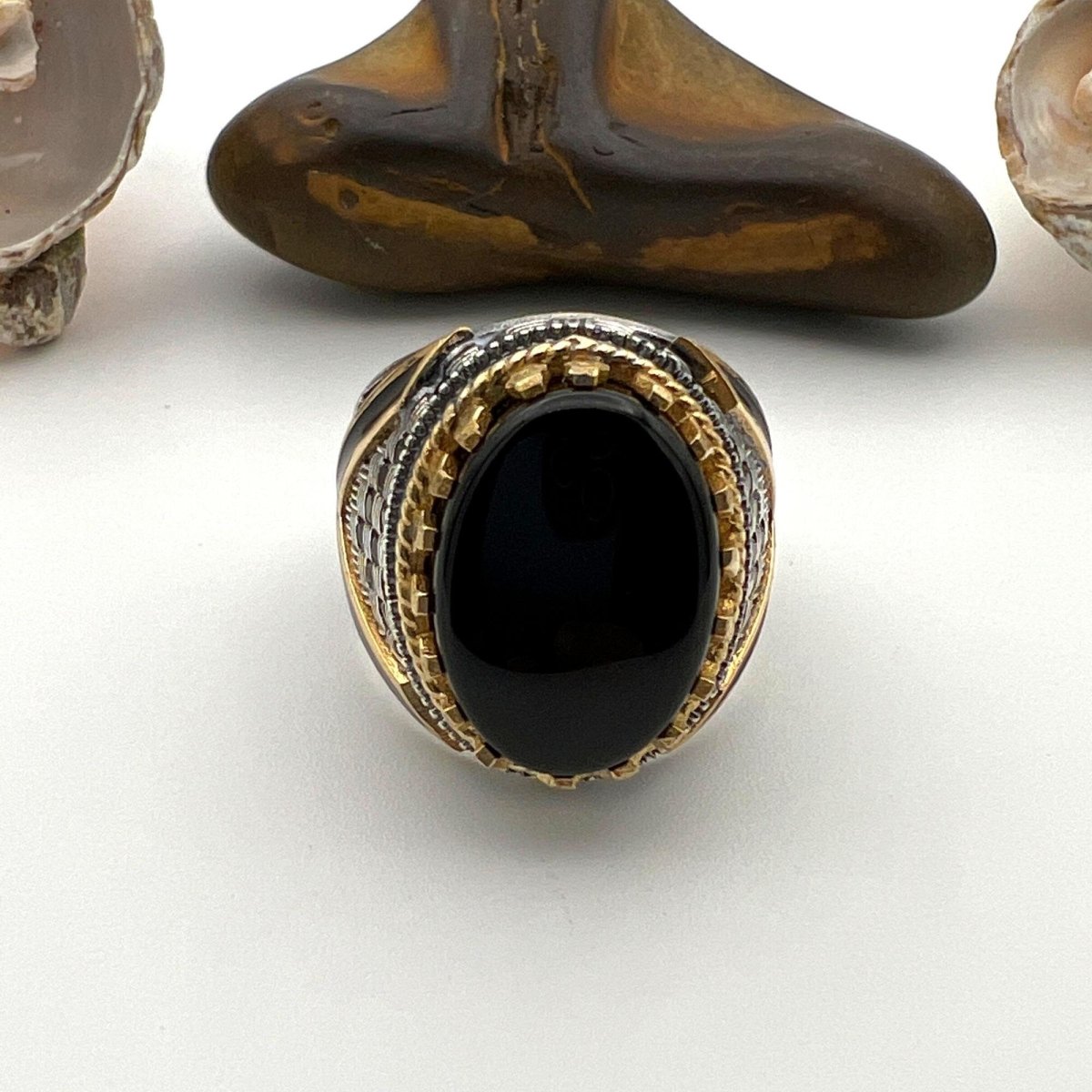 Men's Black Onyx Stone Ring - TryAladdin