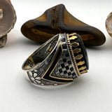 Men's Black Vintage Onyx Silver Ring - TryAladdin