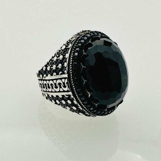 Men's Black Zircon Ring - TryAladdin