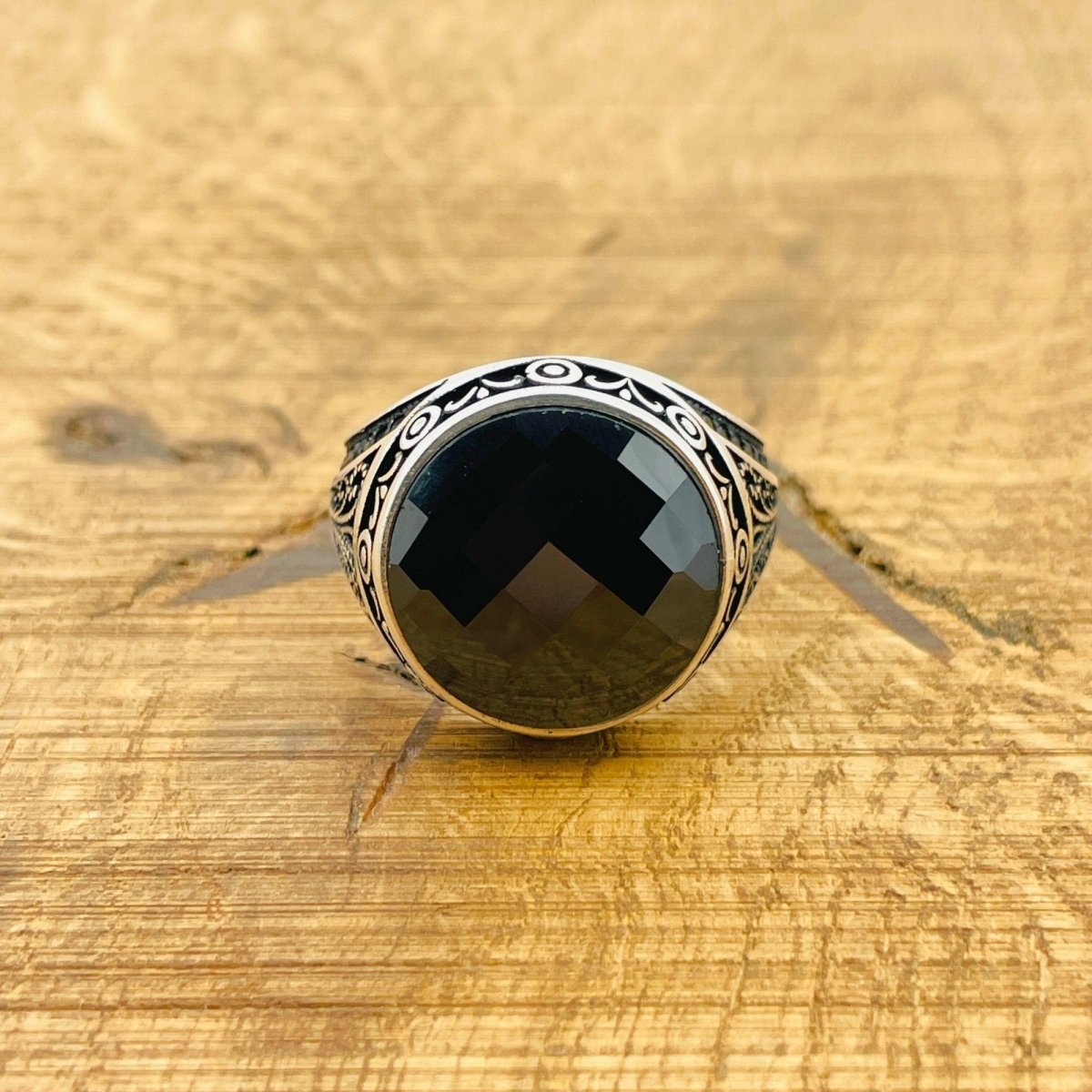 Men's Black Zircon Ring - TryAladdin